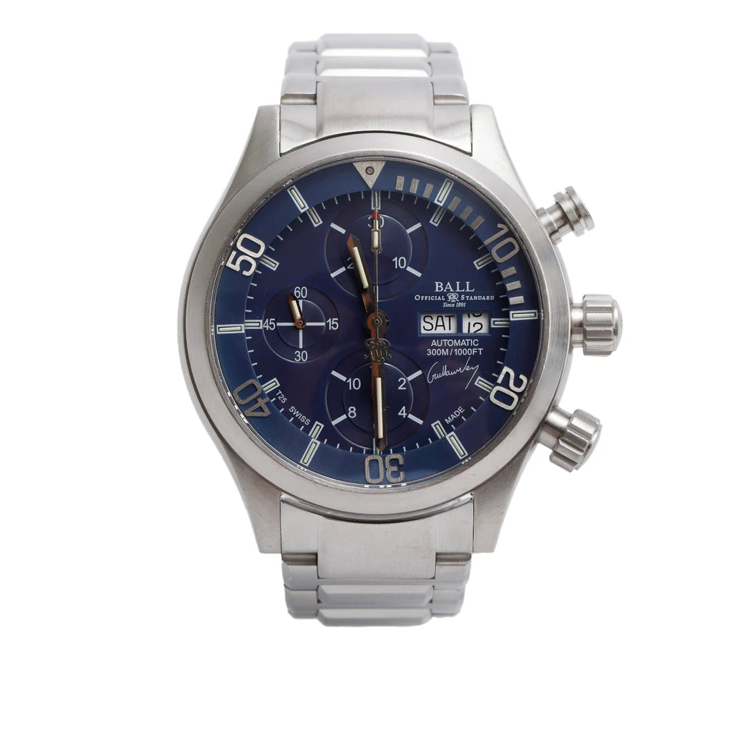 Limited Edition Stainless Steel Engineer Master II Diver Freefall 44 MM Automatic Chronograph Watch Blue Dial