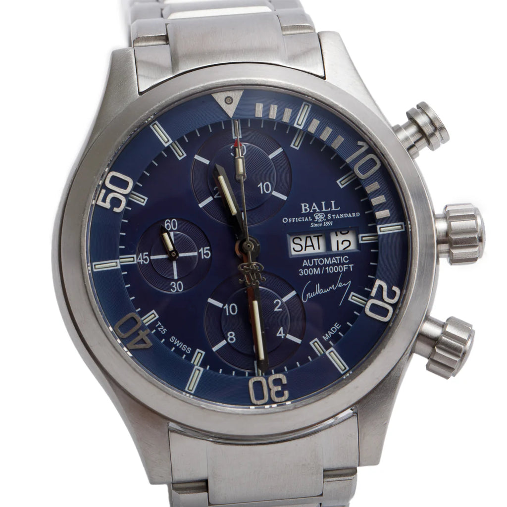 Limited Edition Stainless Steel Engineer Master II Diver Freefall 44 MM Automatic Chronograph Watch Blue Dial