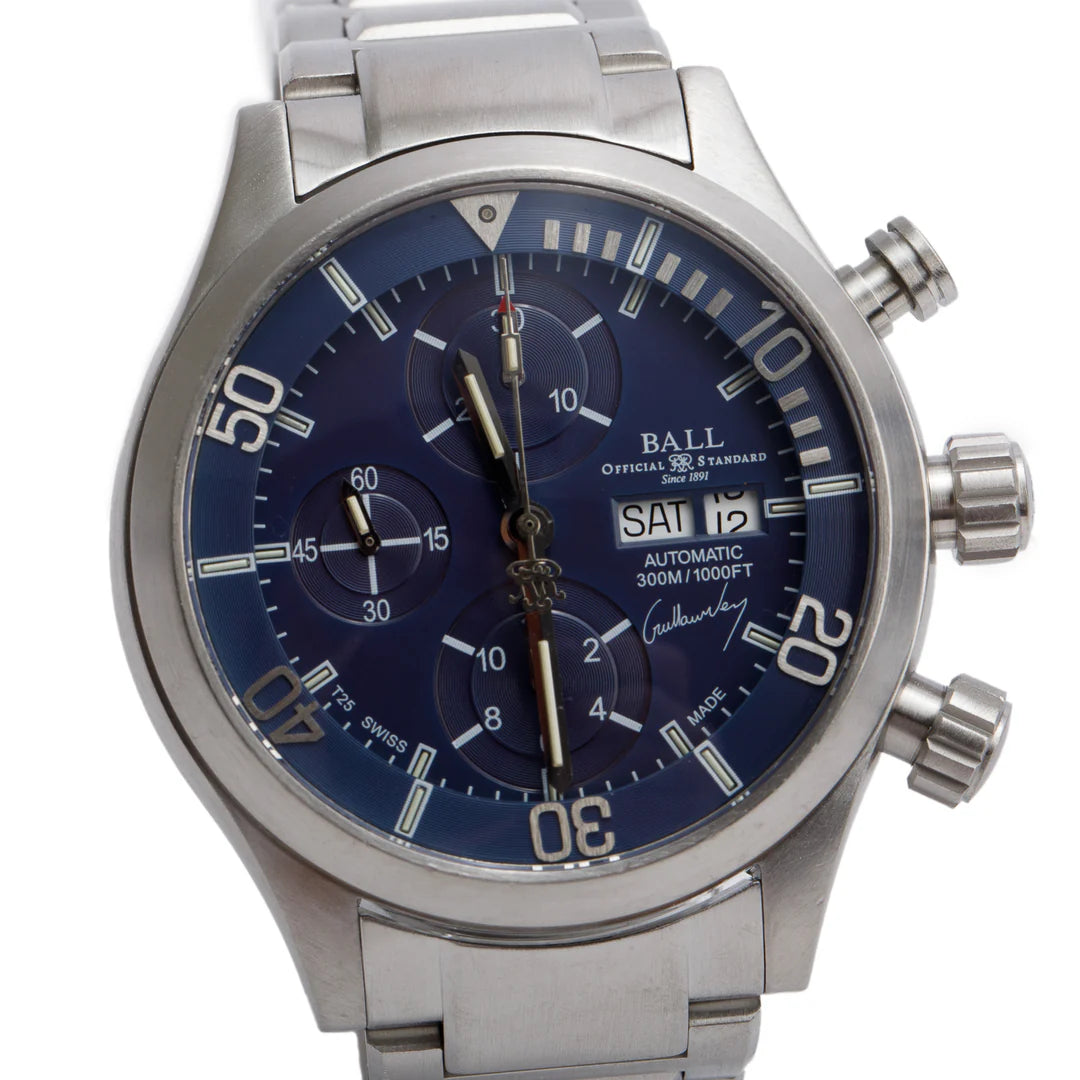 Limited Edition Stainless Steel Engineer Master II Diver Freefall 44 MM Automatic Chronograph Watch Blue Dial