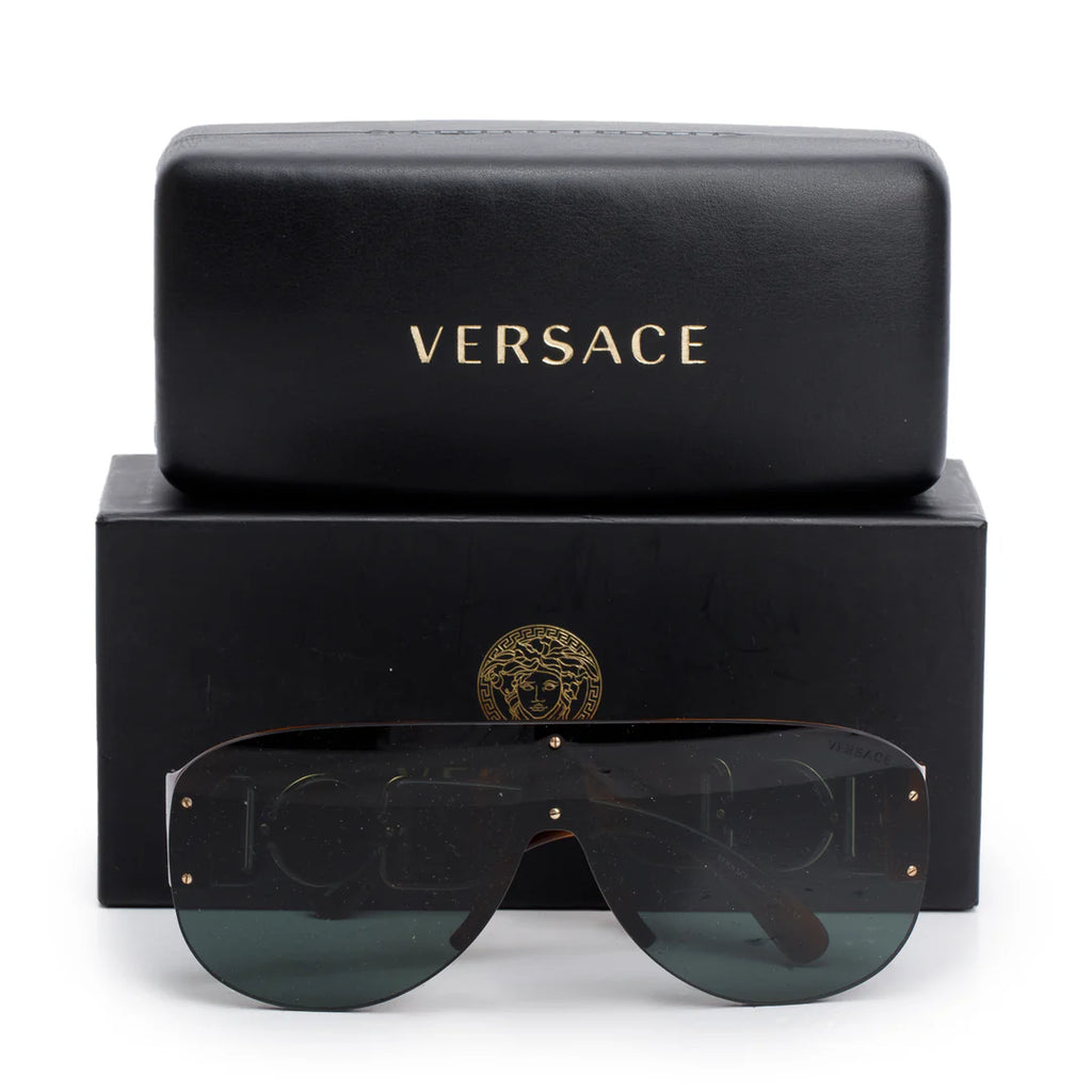 4391 Brown Havana Acetate Medusa Biggie Shield Sunglasses w/ Box &amp; Case Coeur Cult Core