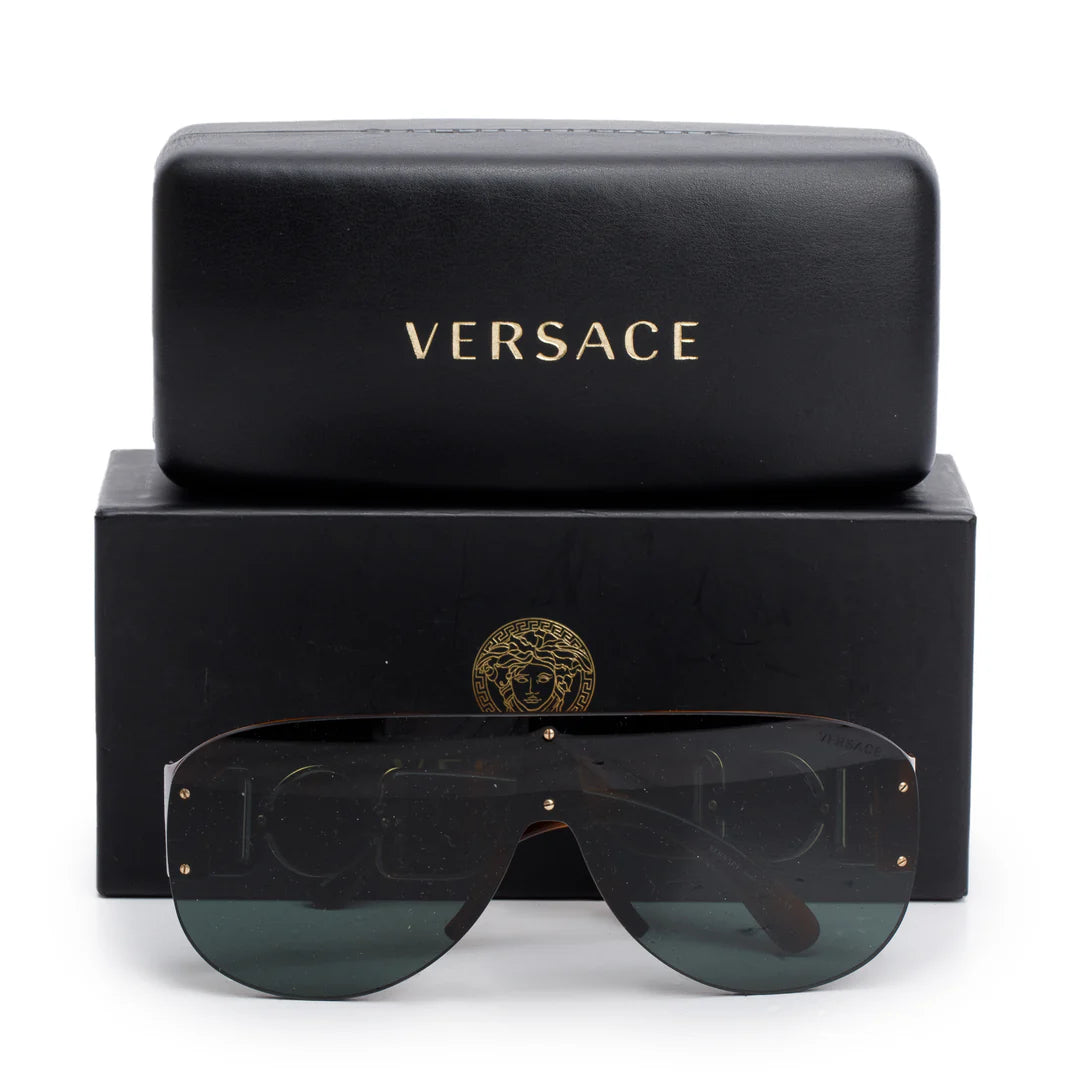 4391 Brown Havana Acetate Medusa Biggie Shield Sunglasses w/ Box &amp; Case Coeur Cult Core