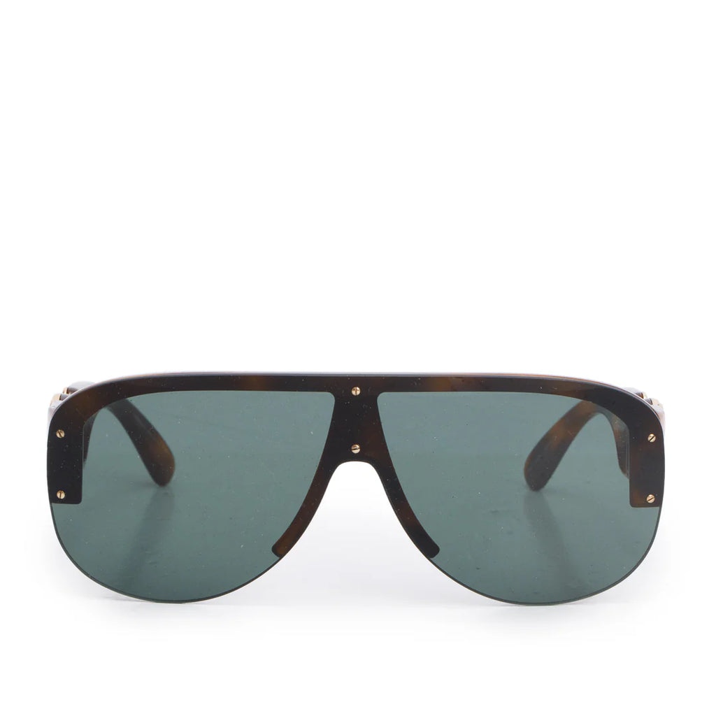 4391 Brown Havana Acetate Medusa Biggie Shield Sunglasses w/ Box &amp; Case Coeur Cult Core