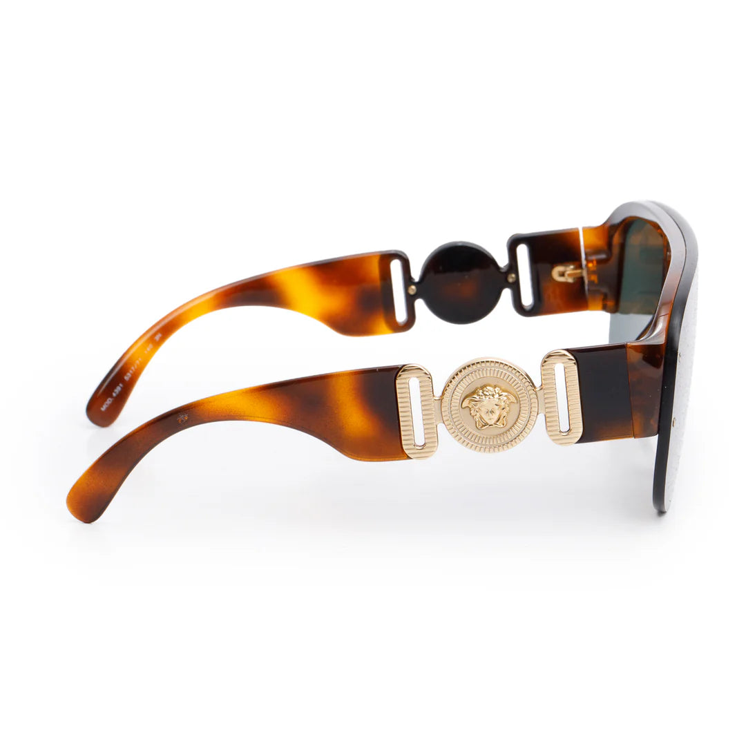4391 Brown Havana Acetate Medusa Biggie Shield Sunglasses w/ Box &amp; Case Coeur Cult Core