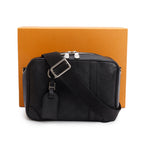 Black Damier Infini Calfskin Leather Sirius Messenger Bag w/ Box