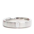 The Charles Setting Platinum &amp; Baguette Diamond 5 MM Satin Finish Ring, Size 8 w/ Box Coeur Cult Core