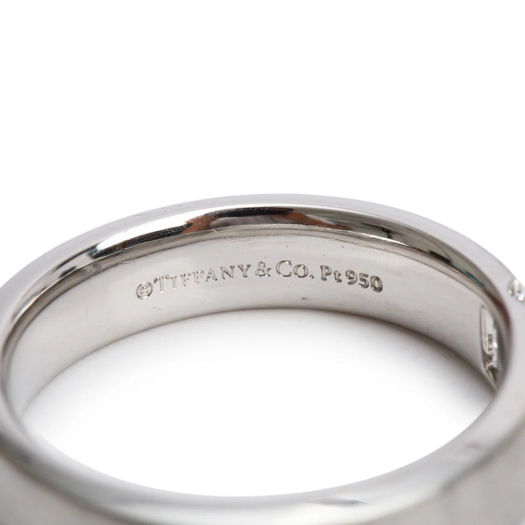 The Charles Setting Platinum &amp; Baguette Diamond 5 MM Satin Finish Ring, Size 8 w/ Box Coeur Cult Core
