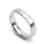 The Charles Setting Platinum &amp; Baguette Diamond 5 MM Satin Finish Ring, Size 8 w/ Box Coeur Cult Core