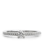 Platinum 0.17 ct. Diamond Novo Engagement Ring, Size 5.5 Coeur Cult Core