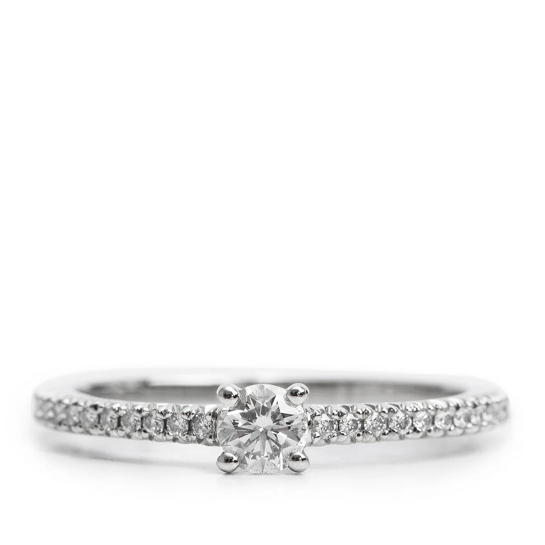 Platinum 0.17 ct. Diamond Novo Engagement Ring, Size 5.5 Coeur Cult Core