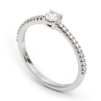 Platinum 0.17 ct. Diamond Novo Engagement Ring, Size 5.5 Coeur Cult Core