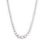 14k White Gold 4.00 tcw. Graduated Diamond Necklace Coeur Cult Core