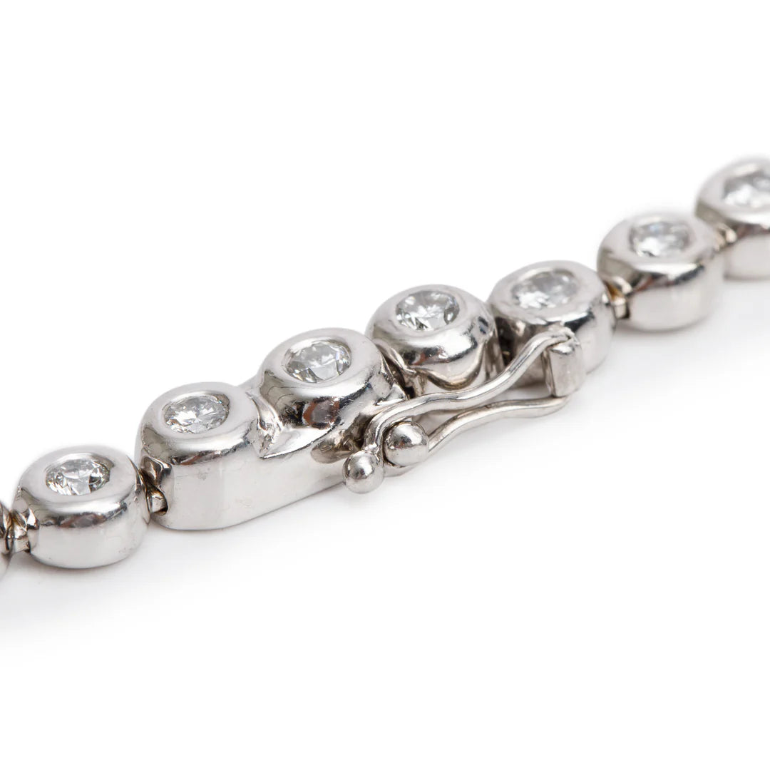 14k White Gold 4.00 tcw. Graduated Diamond Necklace Coeur Cult Core