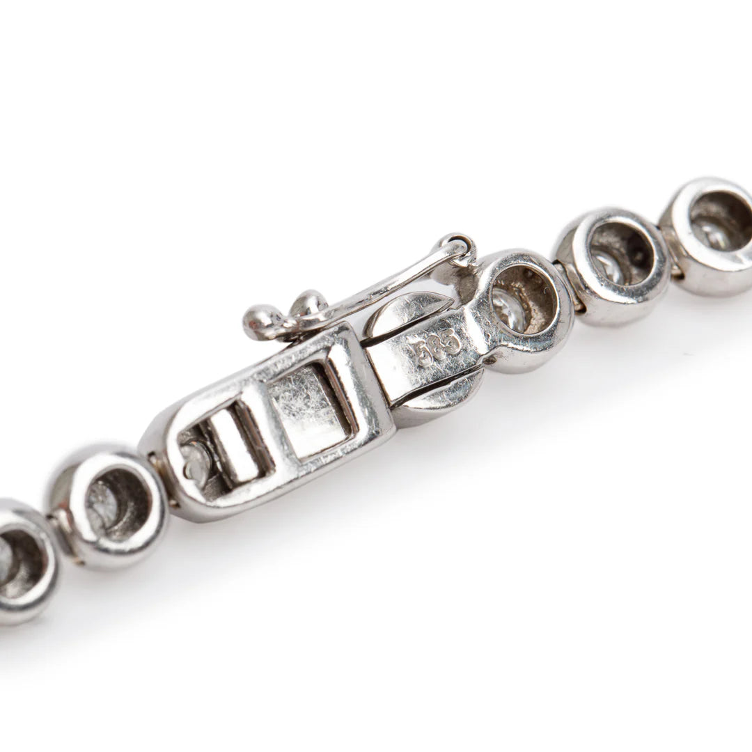 14k White Gold 4.00 tcw. Graduated Diamond Necklace Coeur Cult Core