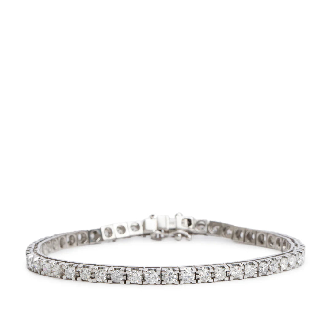 14k White Gold 4.08 tcw. Diamond Tennis Bracelet Coeur Cult Core