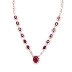 14k Rose Gold Ruby &amp; Diamond Necklace Coeur Cult Core