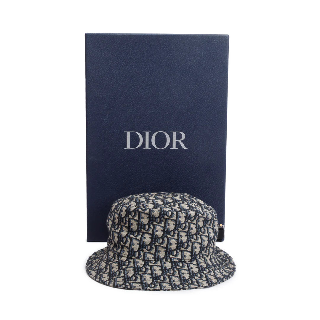 Navy Oblique Buckle Bucket Hat, Size M w/ Box Coeur Cult Core