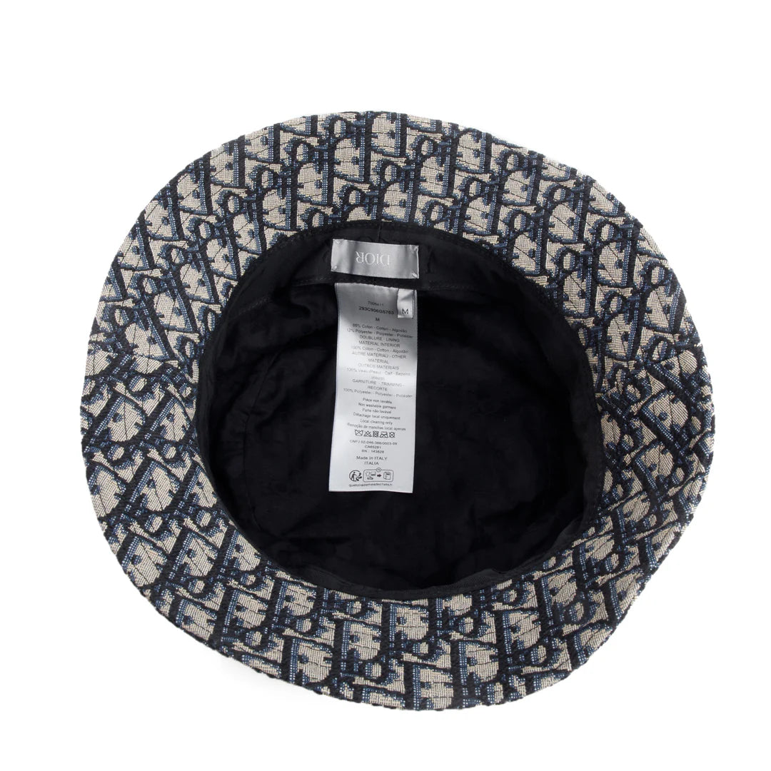 Navy Oblique Buckle Bucket Hat, Size M w/ Box Coeur Cult Core