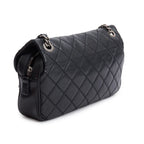 Black Quilted Calfskin Leather Paris-Edinburgh Coco Sporran Flap Bag w/ Box and Authenticity Card Coeur Cult Core
