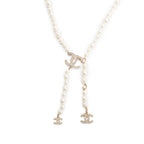 Gold-Plated Faux Pearl Strass CC Necklace Coeur Cult Core