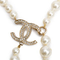 Gold-Plated Faux Pearl Strass CC Necklace Coeur Cult Core