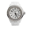 White Ceramic Diamond Bezel J12 38 MM Automatic Watch