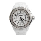 White Ceramic Diamond Bezel J12 38 MM Automatic Watch