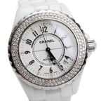 White Ceramic Diamond Bezel J12 38 MM Automatic Watch