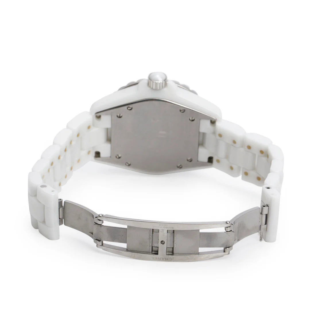 White Ceramic Diamond Bezel J12 38 MM Automatic Watch