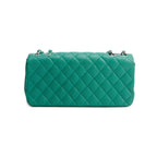 Green Lambskin Perforated East West Flap Bag Coeur Cult Core