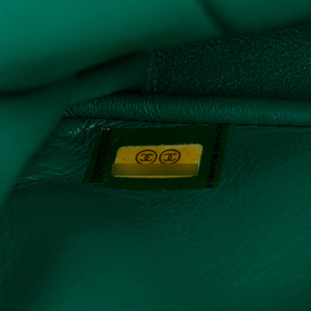Green Lambskin Perforated East West Flap Bag Coeur Cult Core
