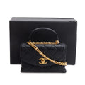 Black Quilted Lambskin Small Trendy Spirit Flap Handle Bag w/ Box &amp; Authenticity Card Coeur Cult Core