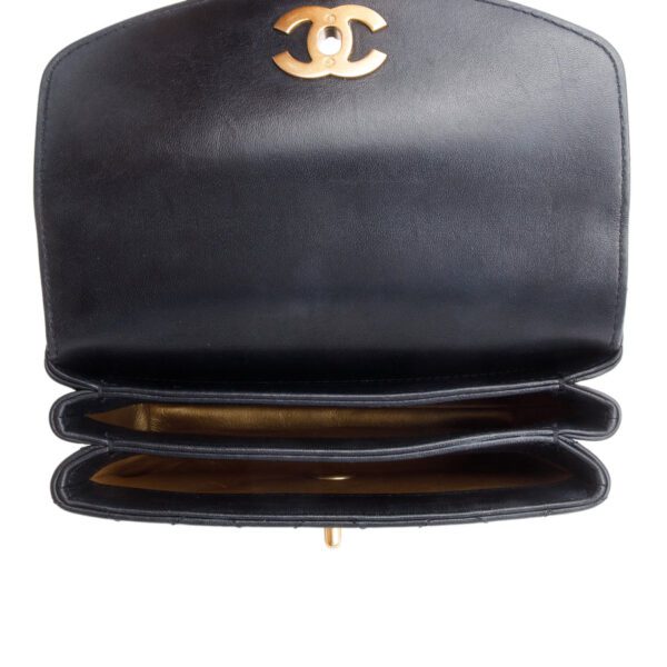 Black Quilted Lambskin Small Trendy Spirit Flap Handle Bag w/ Box &amp; Authenticity Card Coeur Cult Core
