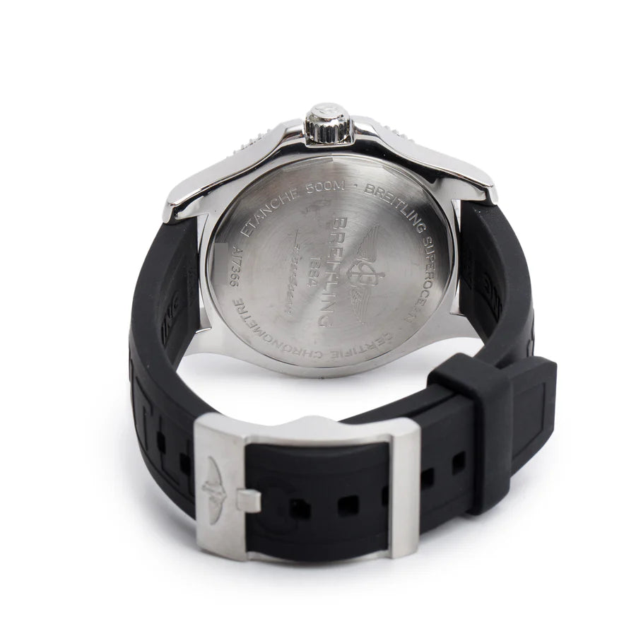 Stainless Steel Superocean 42 MM Automatic Watch Black Dial A17366 w/ Box &amp; Papers Coeur Cult Core