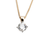 14k Yellow Gold 1.12 ct. Diamond Solitaire Pendant Necklace Coeur Cult Core