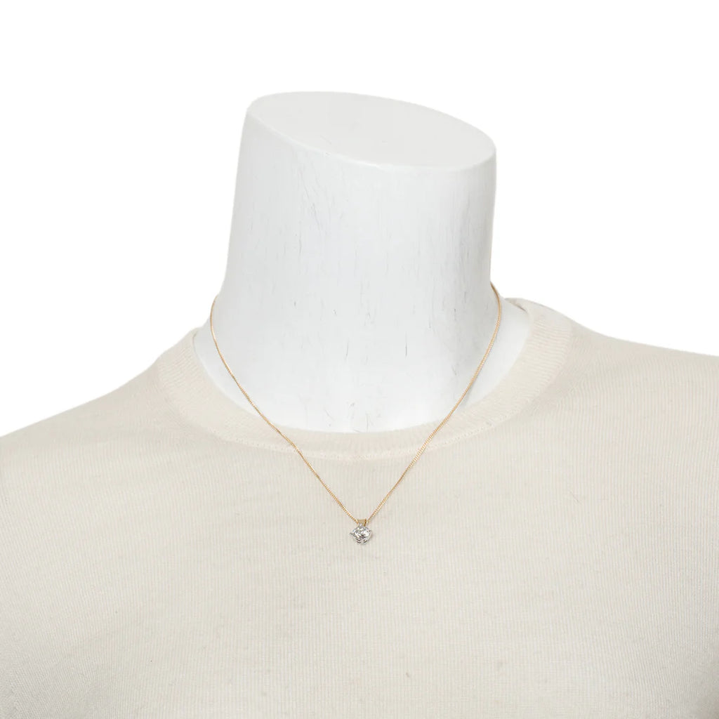 14k Yellow Gold 1.12 ct. Diamond Solitaire Pendant Necklace Coeur Cult Core