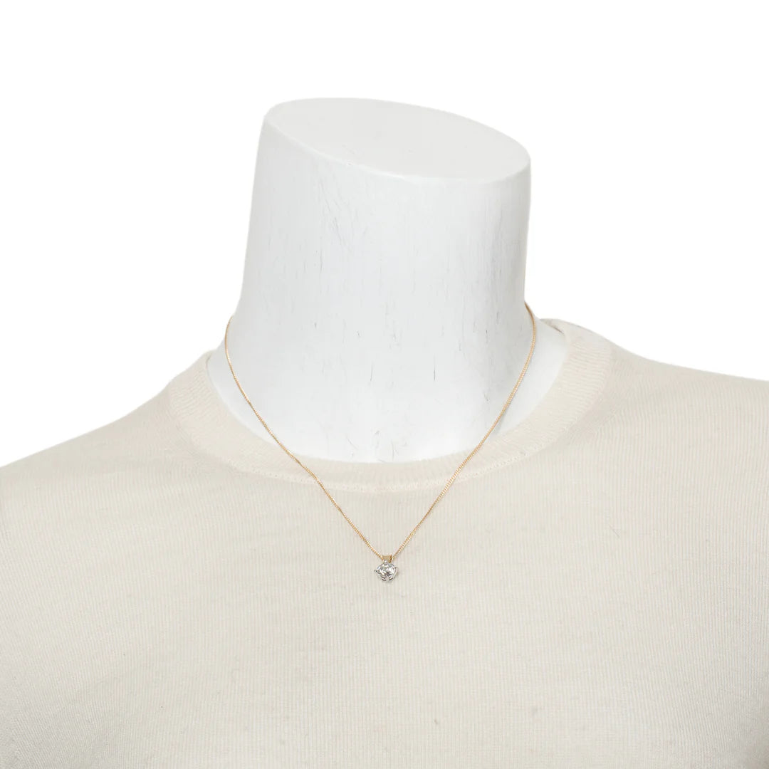 14k Yellow Gold 1.12 ct. Diamond Solitaire Pendant Necklace Coeur Cult Core