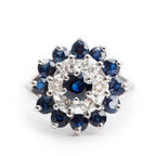 14k White Gold Blue Sapphire &amp; Diamond Ring, Size 7 Coeur Cult Core
