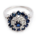 14k White Gold Blue Sapphire &amp; Diamond Ring, Size 7 Coeur Cult Core
