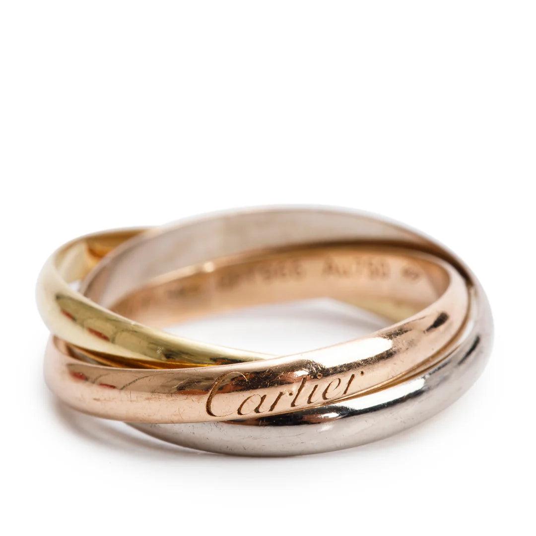 18k Tri-Gold Trinity Rolling Ring, Small Model Size 54 7 w/ Box Coeur Cult Core