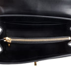 2023 Black Satinated Calfskin Small 16 Top Handle Bag w/ Strap
