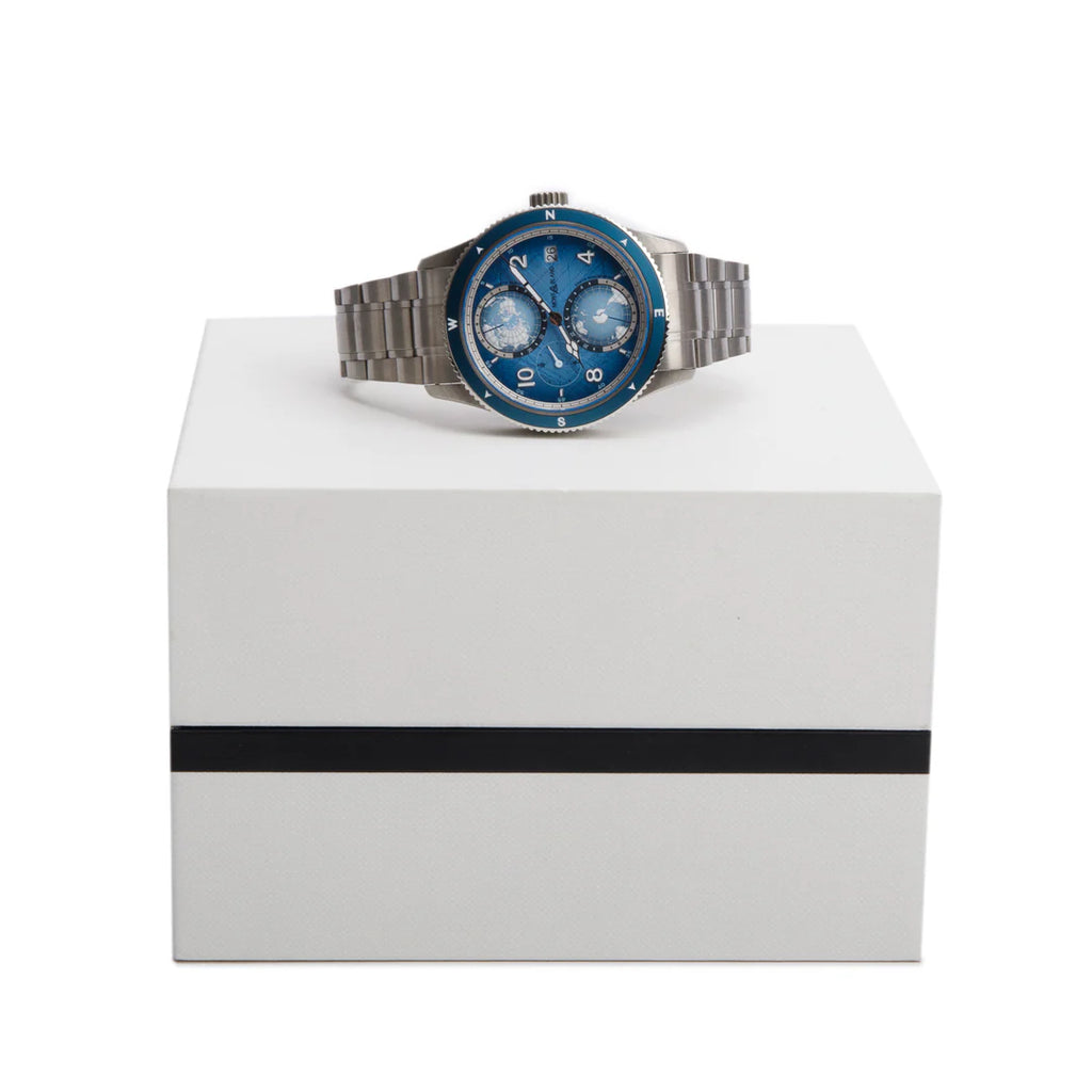 2023 Limited Edition Titanium 1858 Geosphere 0 Oxygen South Pole Exploration 42 MM Automatic Watch Blue Dial 7511 w/ Box &amp; Papers