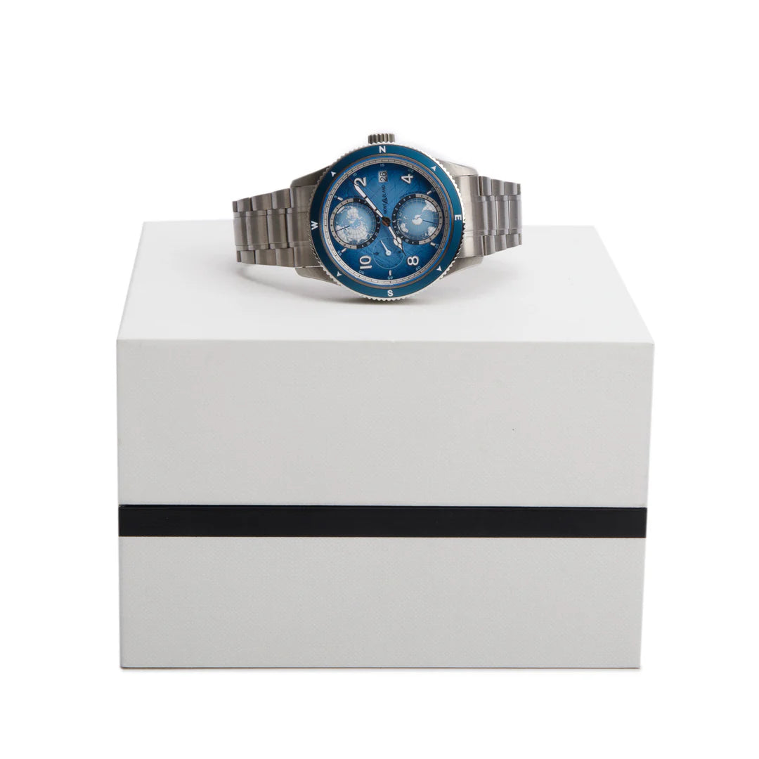 2023 Limited Edition Titanium 1858 Geosphere 0 Oxygen South Pole Exploration 42 MM Automatic Watch Blue Dial 7511 w/ Box &amp; Papers