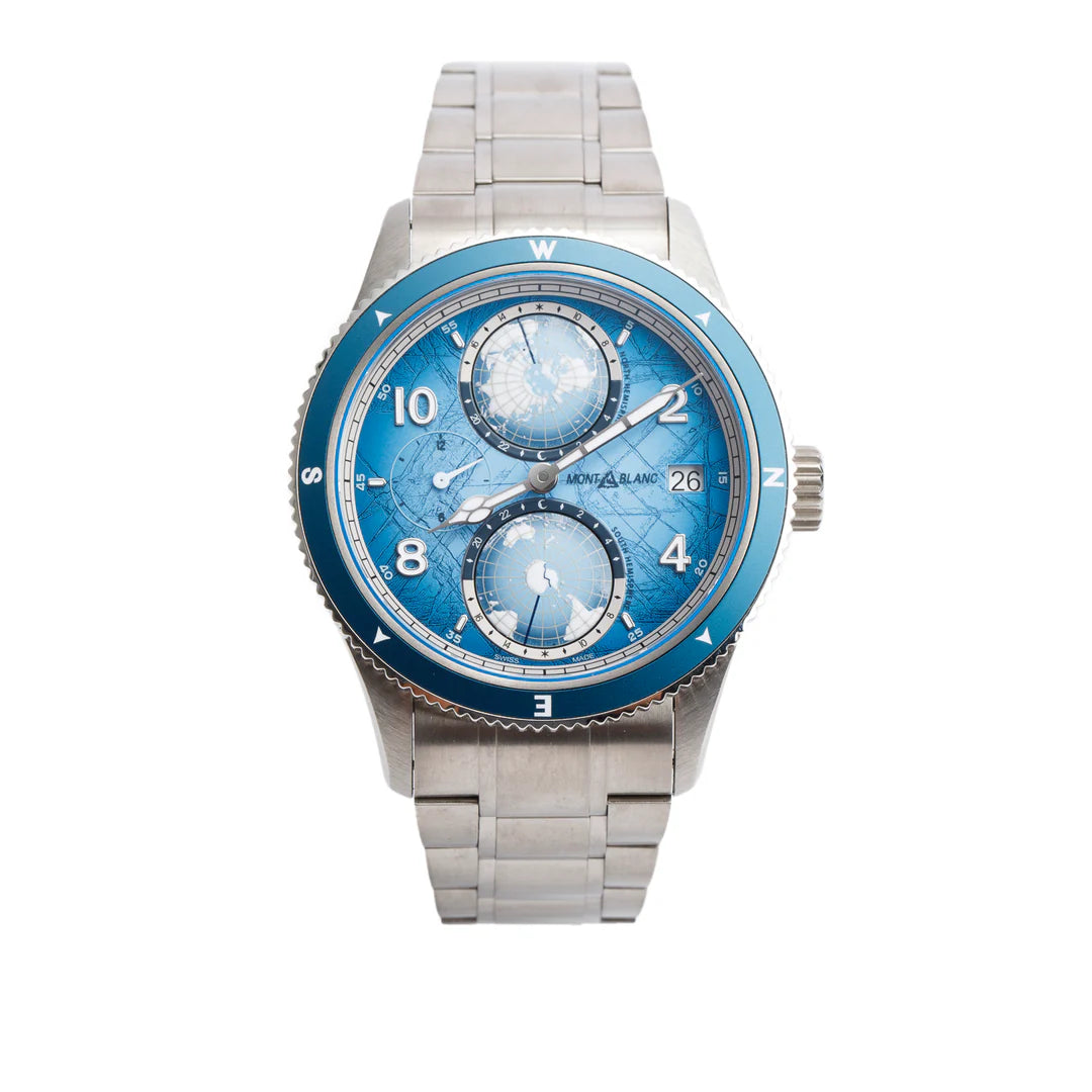2023 Limited Edition Titanium 1858 Geosphere 0 Oxygen South Pole Exploration 42 MM Automatic Watch Blue Dial 7511 w/ Box &amp; Papers