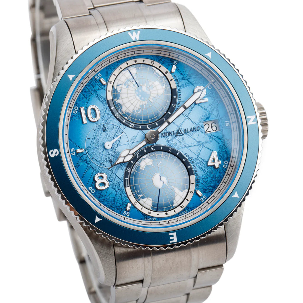 2023 Limited Edition Titanium 1858 Geosphere 0 Oxygen South Pole Exploration 42 MM Automatic Watch Blue Dial 7511 w/ Box &amp; Papers