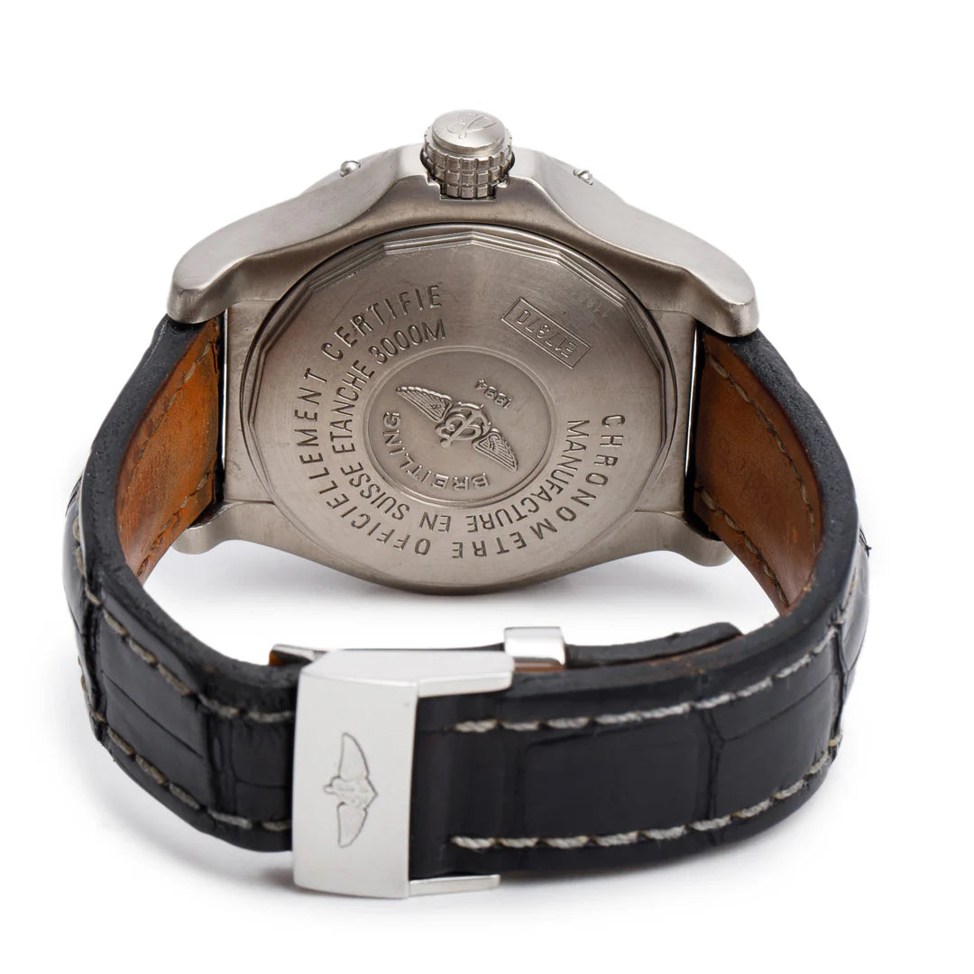 Titanium Avenger Seawolf 44 MM Automatic Watch Yellow Dial E17370 w/ Case &amp; Extra Strap