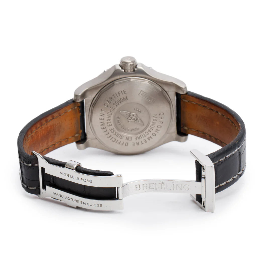 Titanium Avenger Seawolf 44 MM Automatic Watch Yellow Dial E17370 w/ Case &amp; Extra Strap