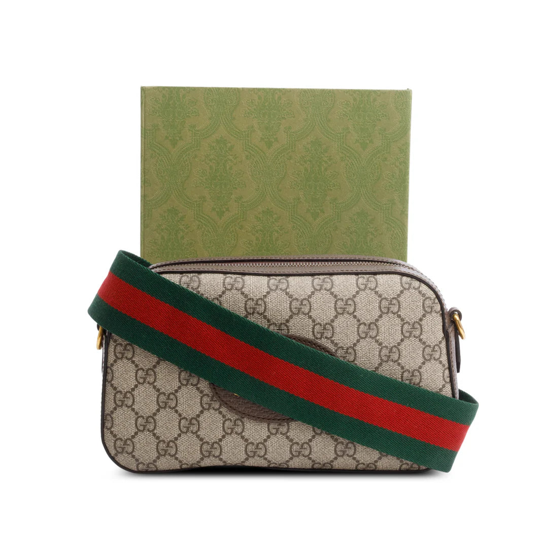 2022 GG Supreme Monogram Web Neo Vintage Shoulder Bag w/ Box, Strap &amp; Receipt