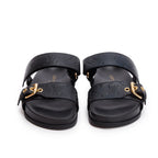 2023 Black Monogram Embossed Leather Bom Dia Comfort Mule, Size 36 w/ Box &amp; Receipt Coeur Cult Core