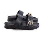 2023 Black Monogram Embossed Leather Bom Dia Comfort Mule, Size 36 w/ Box &amp; Receipt Coeur Cult Core