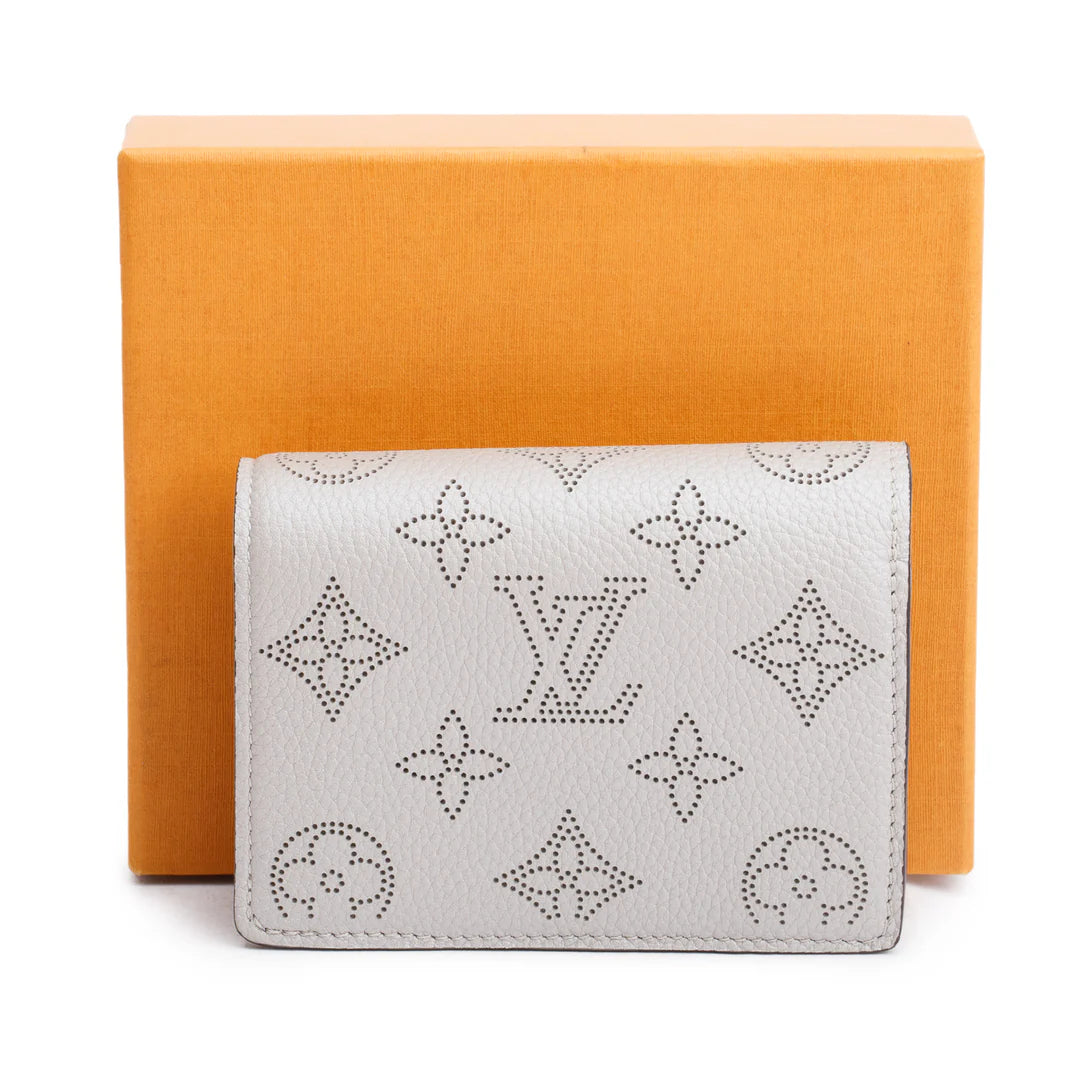 Grey Mahina Leather Clea Wallet w/ Box